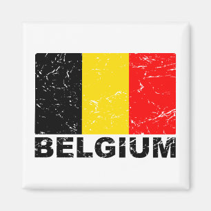 Vintage Flagge Belgiens Magnet