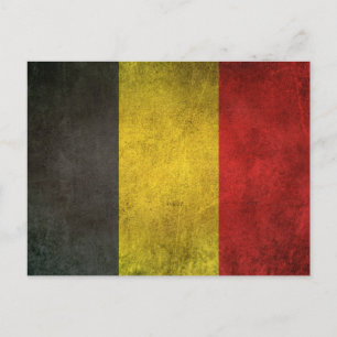 Vintage Flagge Belgiens Postkarte