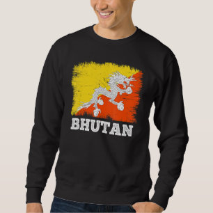 Vintage-Flagge Bhutan Land Retro-Flagge Bhutanesis Sweatshirt