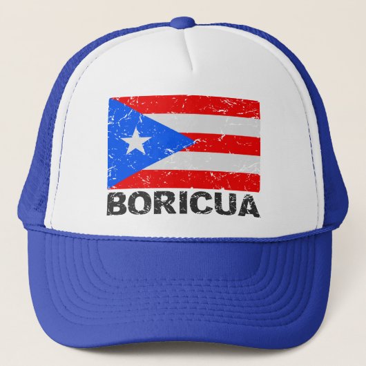 Vintage Flagge Boricua Puertos Rico Truckerkappe (Vorderseite)