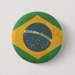 Vintage-Flagge Brasiliens Button