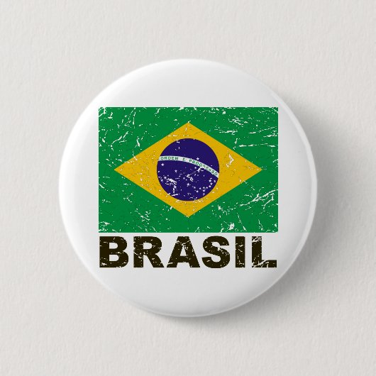 Vintage Flagge Brasiliens Button (Vorderseite)