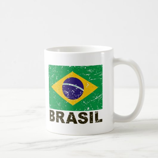 Vintage Flagge Brasiliens Kaffeetasse (Rechts)