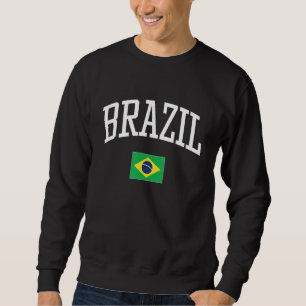 Vintage-Flagge Brasiliens Liebe Dein Land Sweatshirt