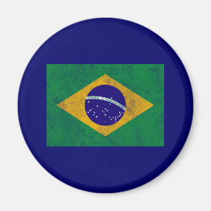 Vintage Flagge Brasiliens Magnet