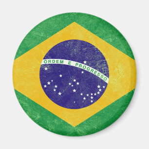 Vintage Flagge Brasiliens Magnet