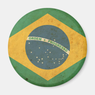 Vintage Flagge Brasiliens Magnet