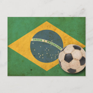 Vintage Flagge Brasiliens Postkarte