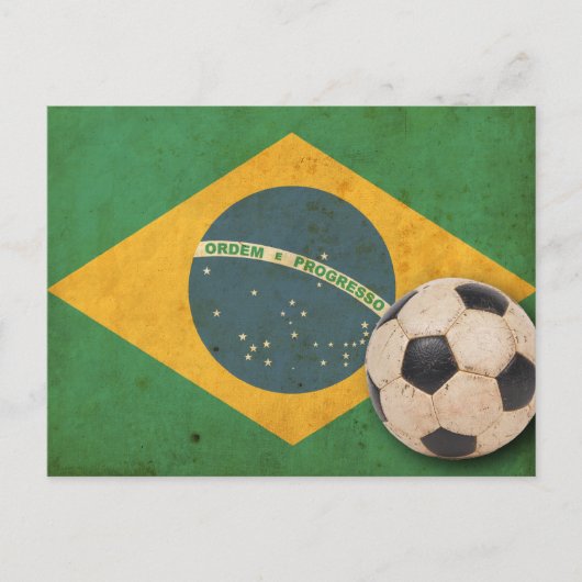Vintage Flagge Brasiliens Postkarte (Vorderseite)