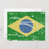 Vintage Flagge Brasiliens Postkarte (Vorne/Hinten)