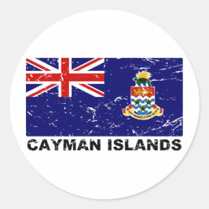 Vintage Flagge Cayman Islands Runder Aufkleber