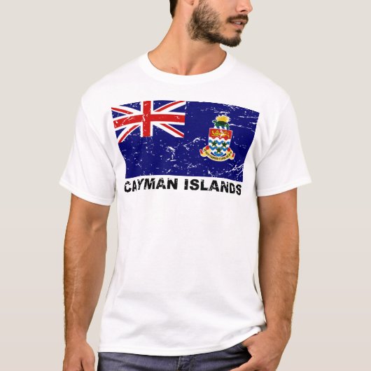 Vintage Flagge Cayman Islands T-Shirt (Vorderseite)