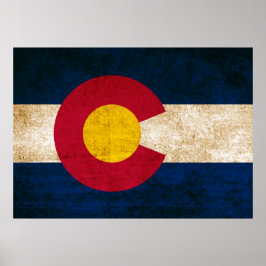 Vintage Flagge Colorado Poster