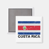 Vintage Flagge Costa Ricas Magnet (Vorderseite/Rückseite)