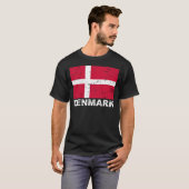 Vintage Flagge Dänemarks T-Shirt (Vorne ganz)