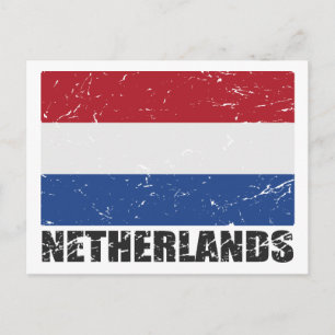 Vintage Flagge der Niederlande Postkarte