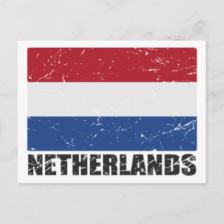 Vintage Flagge der Niederlande Postkarte