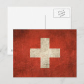 Vintage Flagge der Schweiz Postkarte (Vorne/Hinten)