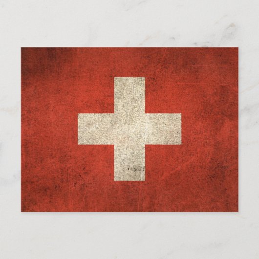 Vintage Flagge der Schweiz Postkarte (Vorderseite)