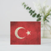 Vintage Flagge der Türkei Postkarte (Stehend Vorderseite)