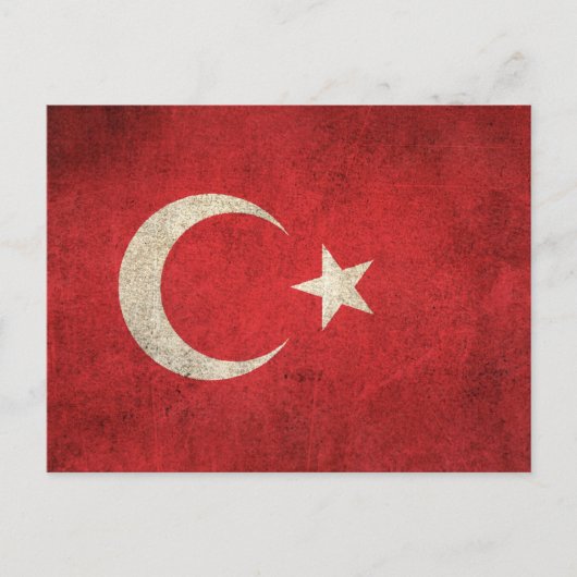 Vintage Flagge der Türkei Postkarte (Vorderseite)