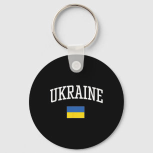 Vintage-Flagge der Ukraine Liebe dein Land  Schlüsselanhänger