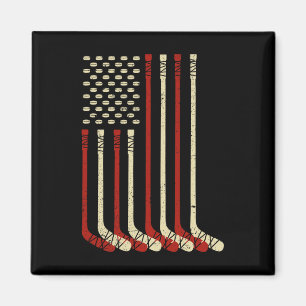 Vintage-Flagge der USA Eishockey - Lustiges Eishoc Magnet