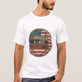 Vintage-Flagge der USA Feuerwehrmann-Vater  T-Shirt