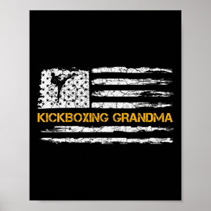 Vintage-Flagge der USA MMA-Kickbox-Kämpferin Oma S Poster