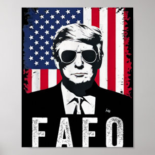 Vintage-Flagge der USA Trump Fafo Patriotisch Retr Poster