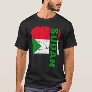 Vintage-Flagge des Sudan Stolz auf die sudanesisch T-Shirt
