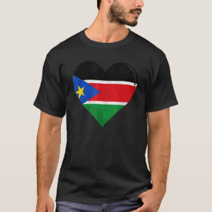 Vintage-Flagge des Südsudan Herz T-Shirt