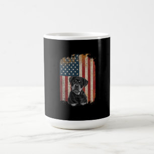 Vintage Flagge Dirty America Hund niedlich Rottwei Kaffeetasse