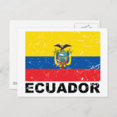 Vintage Flagge Ecuadors Postkarte (Vorne/Hinten)