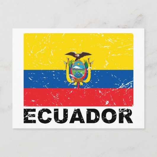 Vintage Flagge Ecuadors Postkarte (Vorderseite)