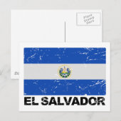 Vintage Flagge El Salvadors Postkarte (Vorne/Hinten)