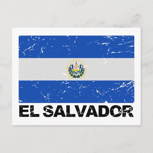 Vintage Flagge El Salvadors Postkarte (Vorderseite)