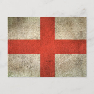 Vintage-Flagge Englands mit Gebrauchsspuren Postkarte