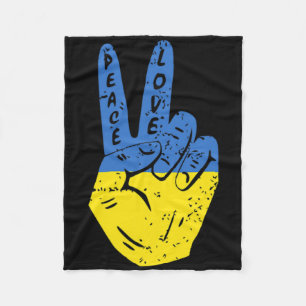 Vintage-Flagge Frieden für die Ukraine Friedenshan Fleecedecke