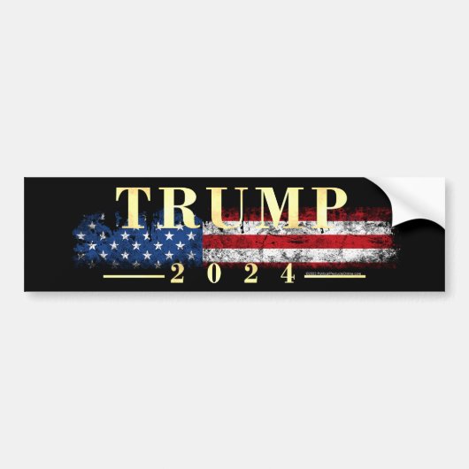 Vintage Flagge Gold Donald Trump Pence 2016 Autoaufkleber (Vorne)