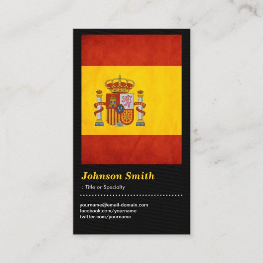 Vintage Flagge Grunge Spanien - Bandera de España Visitenkarte (Vorderseite)