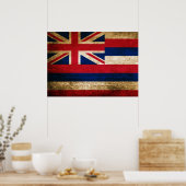 Vintage Flagge Hawaiis Poster (Küche)