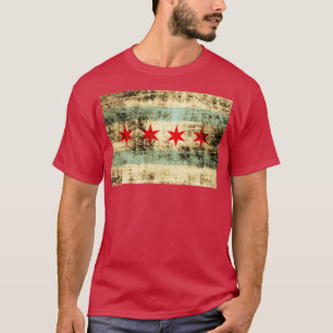 Vintage Flagge in Chicago T-Shirt