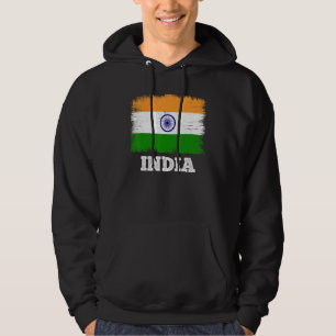 Vintage-Flagge Indien Land Retro-Flagge Indisch Hoodie