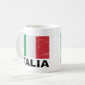 Vintage Flagge Italiens Kaffeetasse (Vorderseite Links)