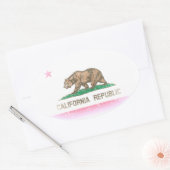 Vintage Flagge Kaliforniens Ovaler Aufkleber (Umschlag)