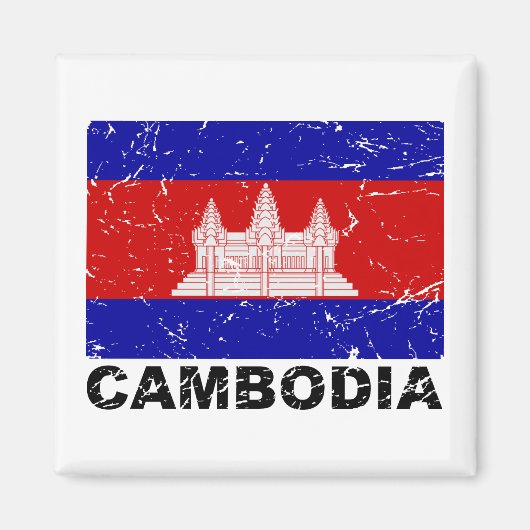 Vintage Flagge Kambodschas Magnet (Vorne)