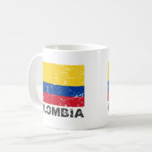 Vintage Flagge Kolumbiens Kaffeetasse (Vorderseite Links)