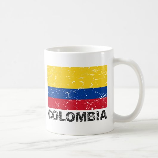 Vintage Flagge Kolumbiens Kaffeetasse (Rechts)