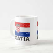 Vintage Flagge Kroatiens Kaffeetasse (Vorderseite Links)